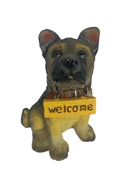 German Shepherd 'Welcome' Figurine
